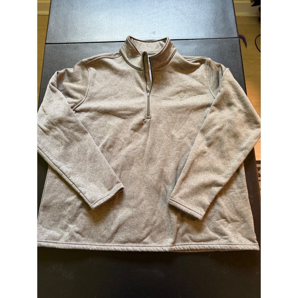 Ariat Women XXL AriatTek Half Zip Sweatshirt Heather Tan Fleece Lined 10070396